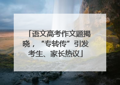 语文高考作文题揭晓，“专转传”引发考生、家长热议