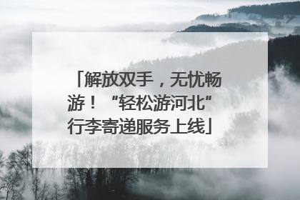 解放双手，无忧畅游！“轻松游河北”行李寄递服务上线