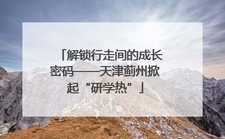 解锁行走间的成长密码——天津蓟州掀起“研学热”