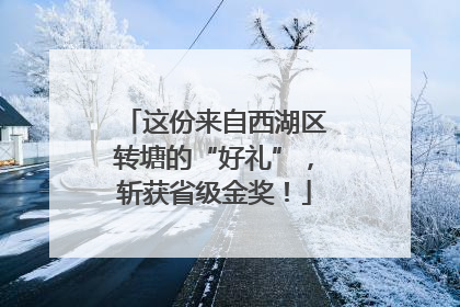 这份来自西湖区转塘的“好礼”，斩获省级金奖！