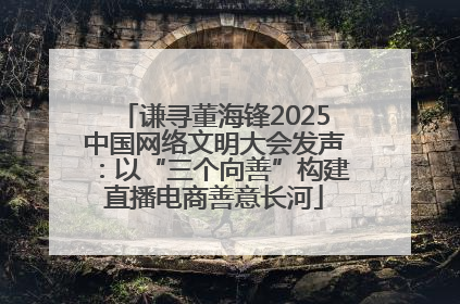 谦寻董海锋2025中国网络文明大会发声：以“三个向善”构建直播电商善意长河