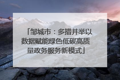 邹城市：多措并举以数据赋能绿色低碳高质量政务服务新模式