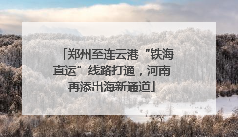 郑州至连云港“铁海直运”线路打通，河南再添出海新通道