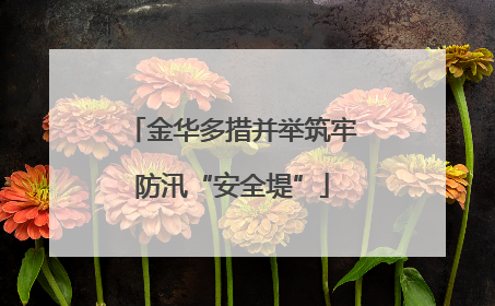 金华多措并举筑牢防汛“安全堤”
