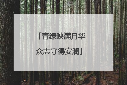 青绿映满月华 众志守得安澜