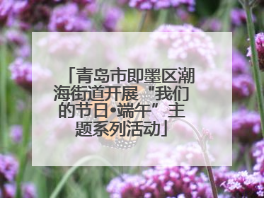 青岛市即墨区潮海街道开展“我们的节日•端午”主题系列活动