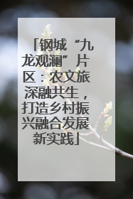钢城“九龙观澜”片区：农文旅深融共生，打造乡村振兴融合发展新实践