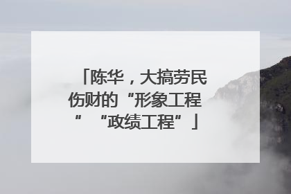陈华，大搞劳民伤财的“形象工程”“政绩工程”