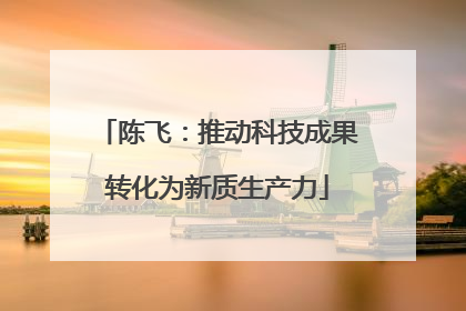 陈飞：推动科技成果转化为新质生产力