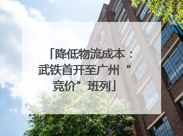 降低物流成本：武铁首开至广州“竞价”班列