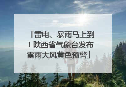 雷电、暴雨马上到！陕西省气象台发布雷雨大风黄色预警