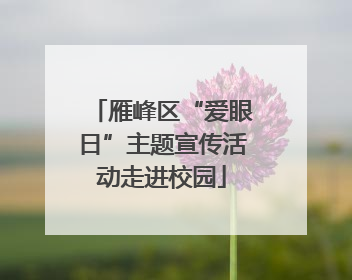 雁峰区“爱眼日”主题宣传活动走进校园