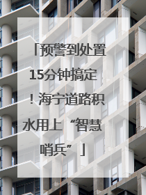 预警到处置15分钟搞定！海宁道路积水用上“智慧哨兵”