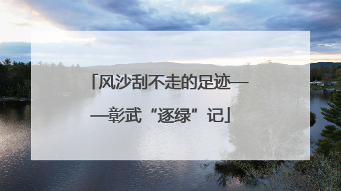风沙刮不走的足迹——彰武“逐绿”记