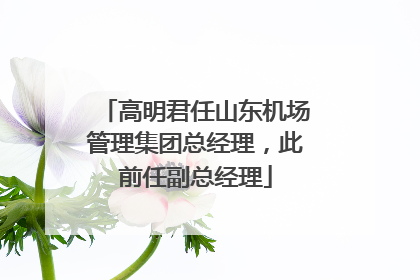 高明君任山东机场管理集团总经理，此前任副总经理