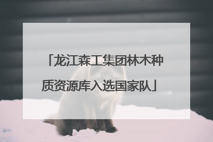 龙江森工集团林木种质资源库入选国家队