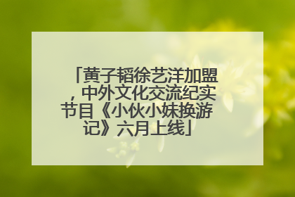 黄子韬徐艺洋加盟，中外文化交流纪实节目《小伙小妹换游记》六月上线