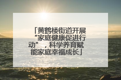 黄鹤楼街道开展“家庭健康促进行动”，科学养育赋能家庭幸福成长