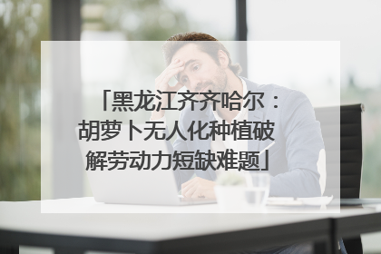 黑龙江齐齐哈尔：胡萝卜无人化种植破解劳动力短缺难题