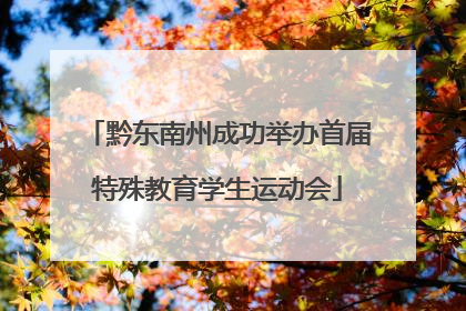 黔东南州成功举办首届特殊教育学生运动会