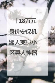 18万元身价安保机器人变身小区寻人神器