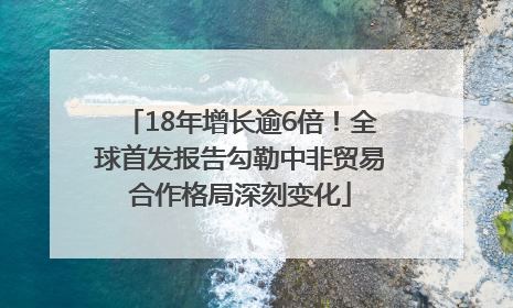 18年增长逾6倍！全球首发报告勾勒中非贸易合作格局深刻变化