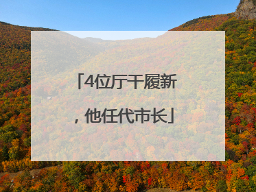 4位厅干履新，他任代市长