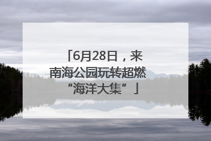 6月28日，来南海公园玩转超燃 “海洋大集”