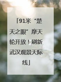 91米“楚天之眼”摩天轮开放！刷新武汉观景天际线