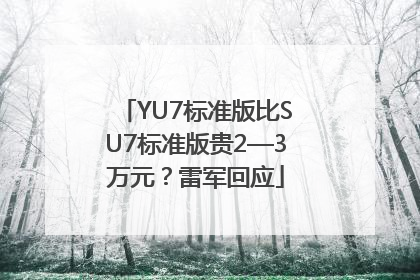 YU7标准版比SU7标准版贵2—3万元？雷军回应